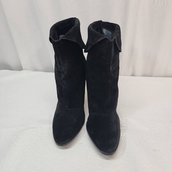Michael Kors Size 10 Black Suede Ankle Heel Booties Leather Suede. FF - Picture 3 of 10
